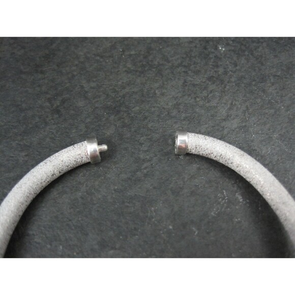 Textured Sterling Bangle Bracelet Italian Sterling Silver 7 Inches - Picture 6 of 10